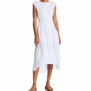FRAME Seersucker White Sleeveless Dress NWT